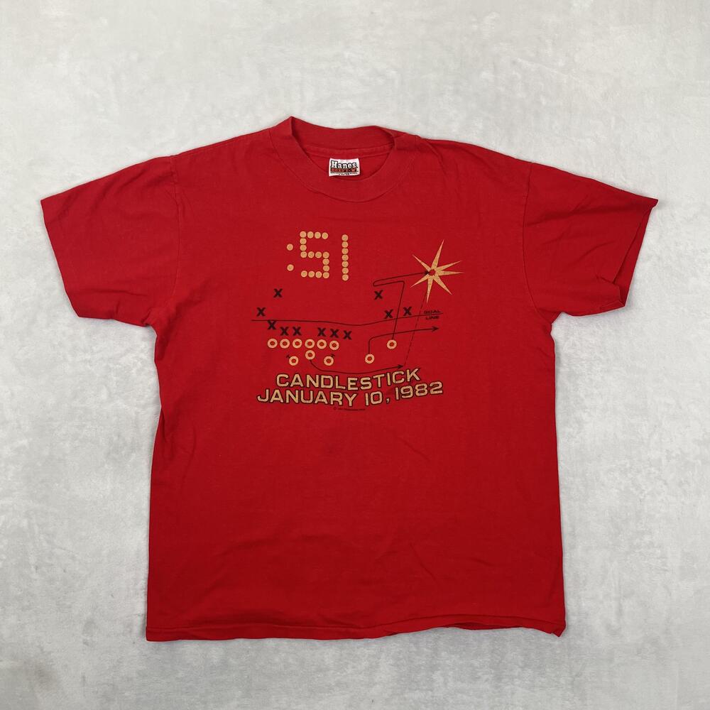 Vintage Candlestick San Francisco 49ers Football T-Shirt Mens Large 1982 USA 80s